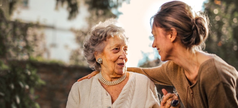Picture of two women talking