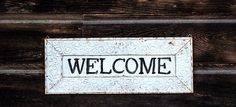 a welcome sign