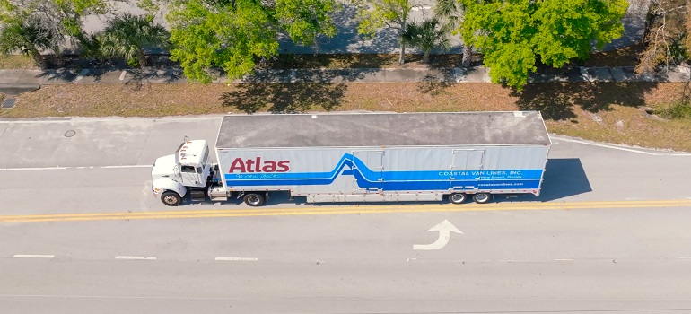 moving van on a highway
