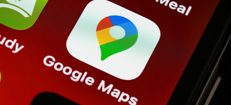 a google maps app, one of the ways you can use your resources efficiently when moving