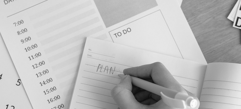 a woman making a plan