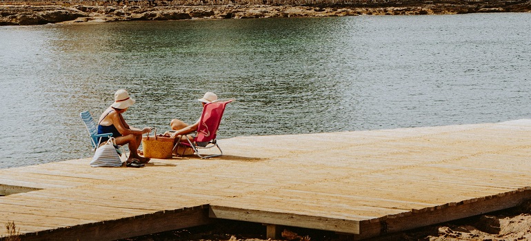 two elderly ladies enjoying advantages of retiring in Indian River County 